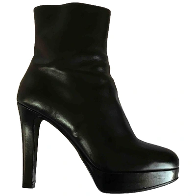 Pre-owned Fratelli Rossetti Leather Ankle Boots In Black