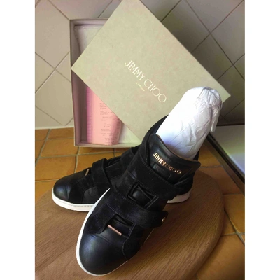 Pre-owned Jimmy Choo Leather Trainers In Black