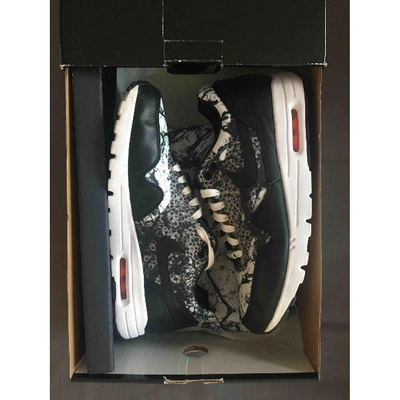 Pre-owned Nike Air Max 1 Leather Trainers In Black