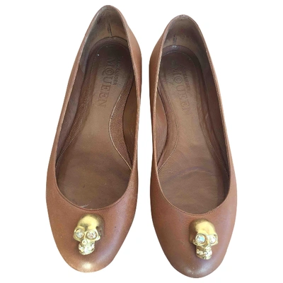 Pre-owned Alexander Mcqueen Camel Leather Ballet Flats
