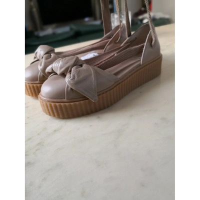 Pre-owned Fenty X Puma Camel Leather Trainers