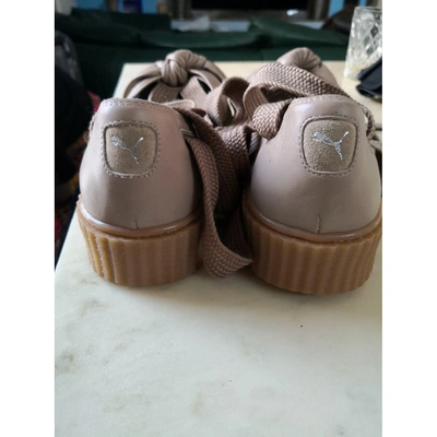 Pre-owned Fenty X Puma Camel Leather Trainers