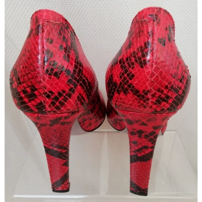 Pre-owned Lerre Red Python Heels