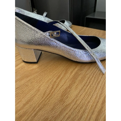 Pre-owned Pablo Leather Ballet Flats In Silver