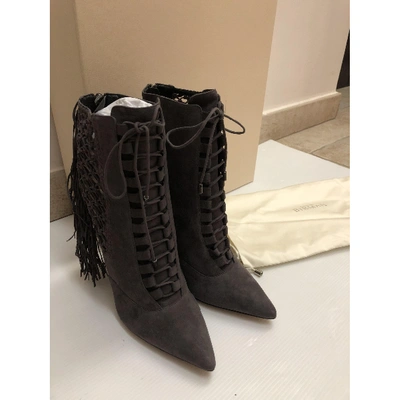 Pre-owned Alexandre Birman Lace Up Boots In Grey
