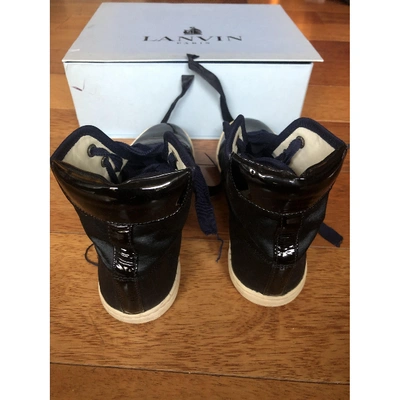 Pre-owned Lanvin Leather Trainers In Blue