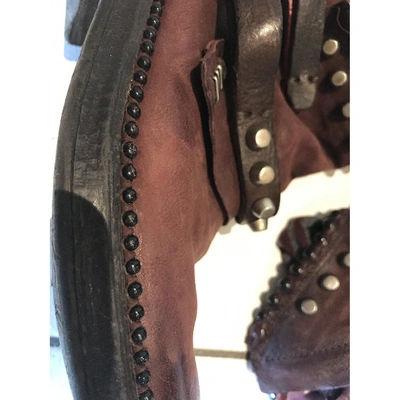 Pre-owned As98 Burgundy Leather Ankle Boots
