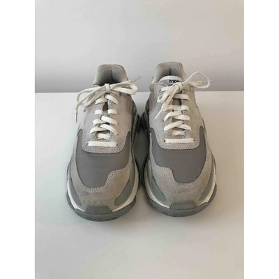 Pre-owned Balenciaga Triple S Grey Polyester Trainers