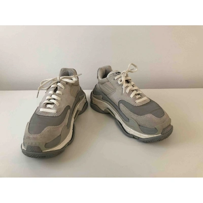 Pre-owned Balenciaga Triple S Grey Polyester Trainers