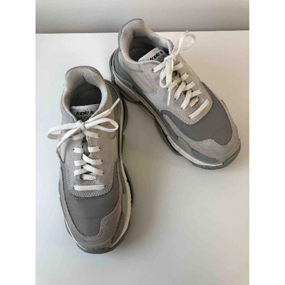 Pre-owned Balenciaga Triple S Grey Polyester Trainers