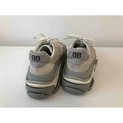 Pre-owned Balenciaga Triple S Grey Polyester Trainers