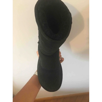 Pre-owned Ugg Black Suede Ankle Boots