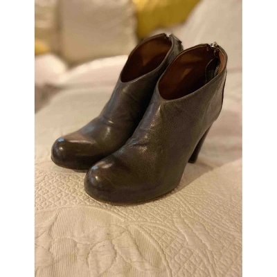 Pre-owned Officine Creative Leather Ankle Boots In Grey