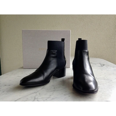 Pre-owned Jimmy Choo Black Leather Ankle Boots