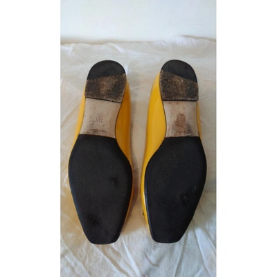 Pre-owned Jimmy Choo Patent Leather Ballet Flats In Yellow