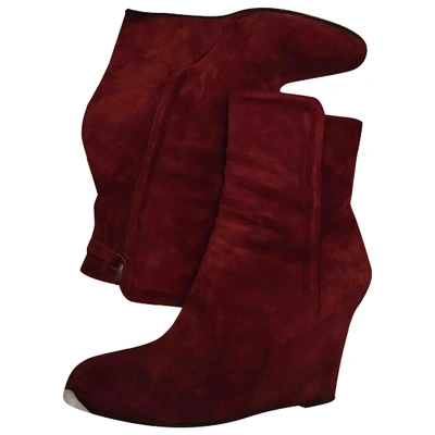 Pre-owned Michel Vivien Ankle Boots In Burgundy