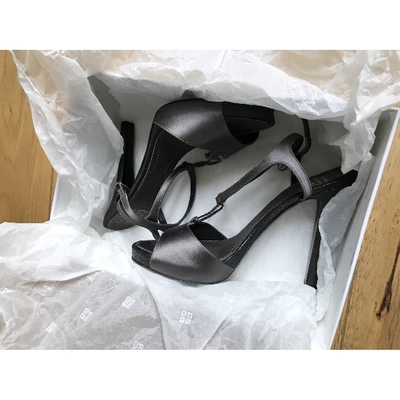 Pre-owned Givenchy Cloth Sandals In Grey