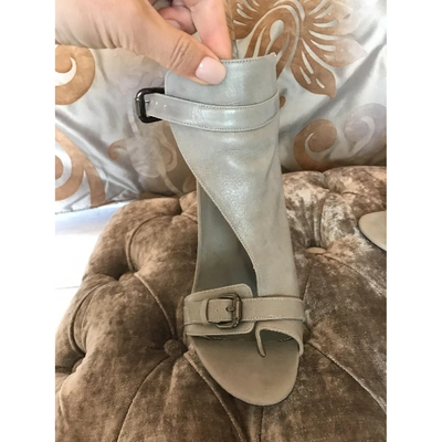 Pre-owned Karl Leather Heels In Grey