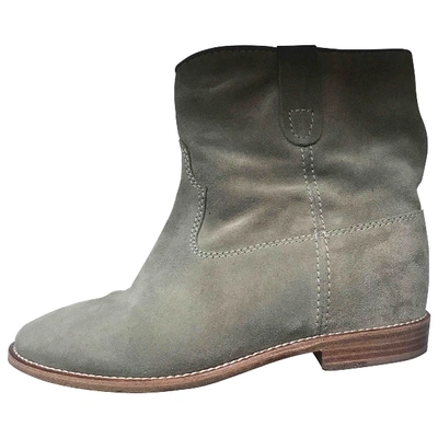 Pre-owned Isabel Marant Crisi  Ankle Boots In Khaki