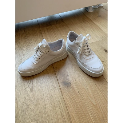 Pre-owned Filling Pieces White Leather Trainers