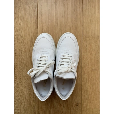 Pre-owned Filling Pieces White Leather Trainers