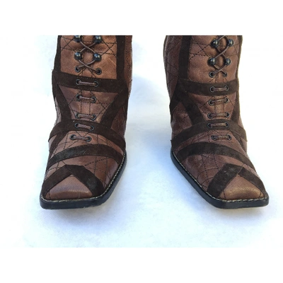 Pre-owned Dior Brown Leather Boots