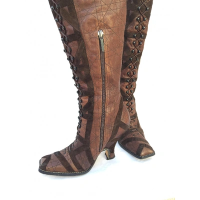 Pre-owned Dior Brown Leather Boots