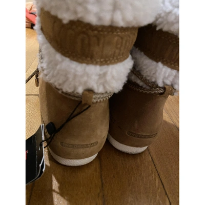 Pre-owned Moon Boot Snow Boots In Beige