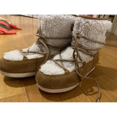 Pre-owned Moon Boot Snow Boots In Beige