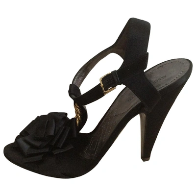 Pre-owned Alberta Ferretti Cloth Sandal In Black