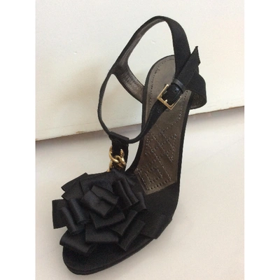 Pre-owned Alberta Ferretti Cloth Sandal In Black