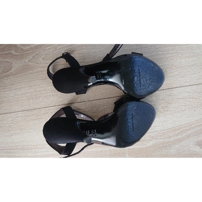 Pre-owned Alberta Ferretti Cloth Sandal In Black