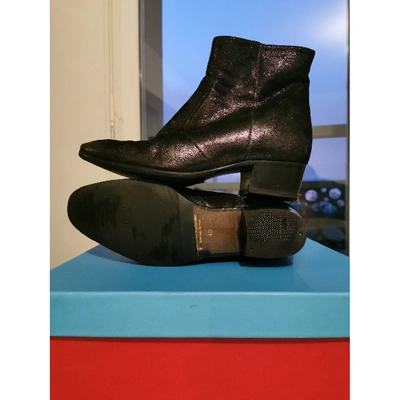 Pre-owned Jean-michel Cazabat Leather Ankle Boots In Black