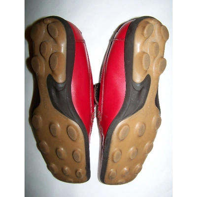 Pre-owned Miu Miu Red Leather Flats