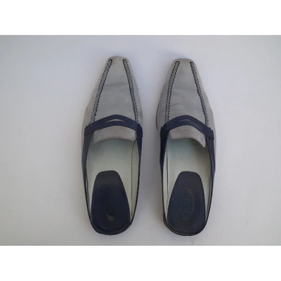 Pre-owned Tod's Leather Mules & Clogs In Blue