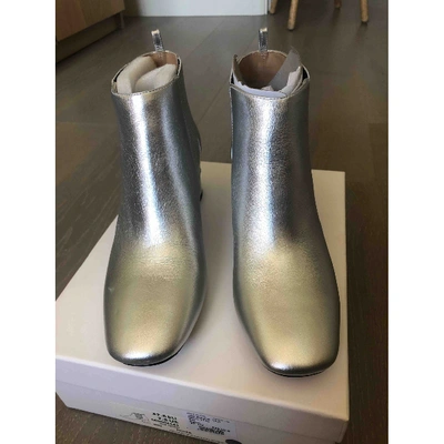 Pre-owned Marc Jacobs Silver Leather Ankle Boots