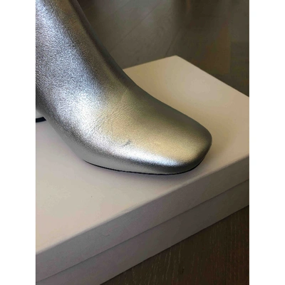 Pre-owned Marc Jacobs Silver Leather Ankle Boots