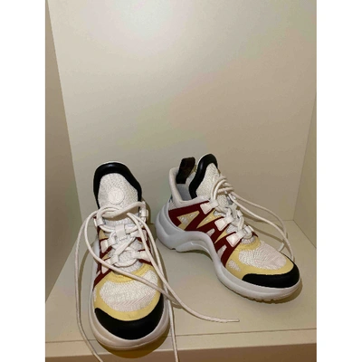 Pre-owned Louis Vuitton Archlight Cloth Trainers In White