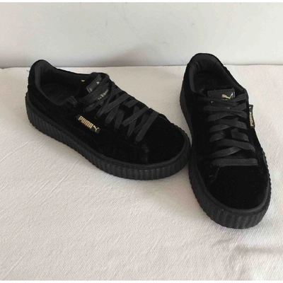 Pre-owned Puma Velvet Trainers In Black