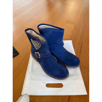 Pre-owned Twinset Blue Suede Boots