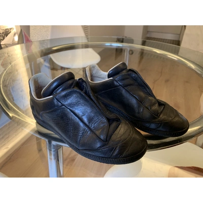 Pre-owned Maison Margiela Leather Trainers In Black