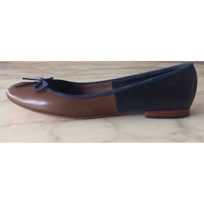 Pre-owned Celine Brown Leather Ballet Flats