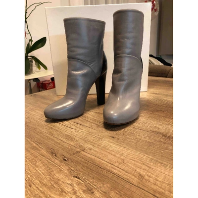 Pre-owned Liviana Conti Grey Leather Ankle Boots