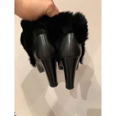 Pre-owned Sonia Rykiel Leather Ankle Boots In Black