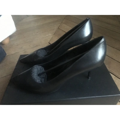 Pre-owned Saint Laurent Anja Black Leather Heels