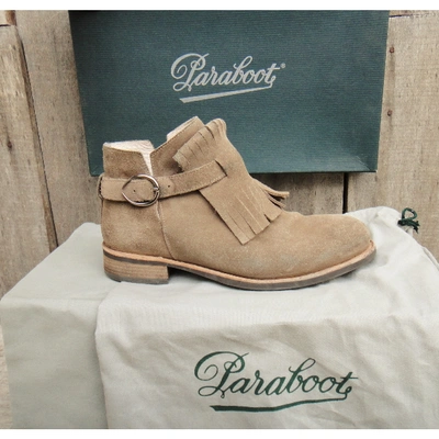 Pre-owned Paraboot Buckled Boots In Beige
