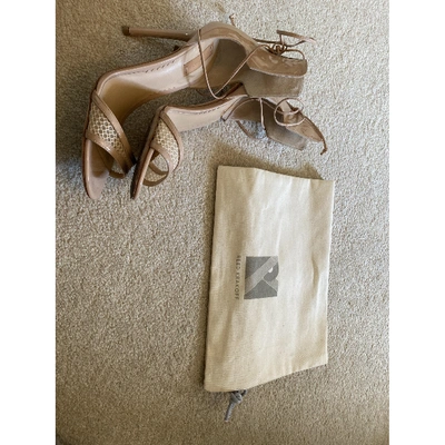 Pre-owned Reed Krakoff Patent Leather Sandals In Beige