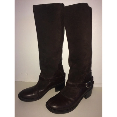 Pre-owned Philosophy Di Alberta Ferretti Leather Riding Boots In Brown
