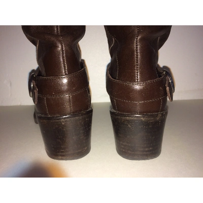 Pre-owned Philosophy Di Alberta Ferretti Leather Riding Boots In Brown