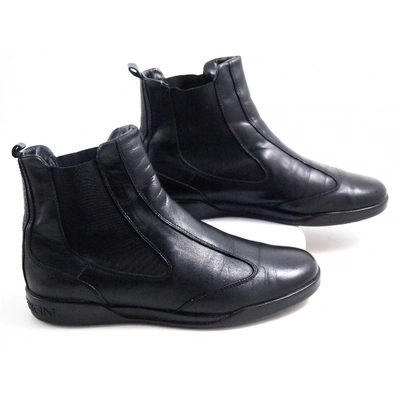 Pre-owned Moma Leather Ankle Boots In Black
